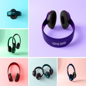 高品质头戴运动音乐耳机样机模板 Headphones Mockup插图1