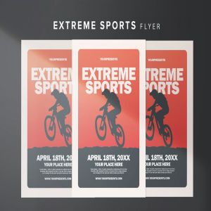 极限运动疯狂越野赛活动传单海报设计模板 Extreme Sports Flyer