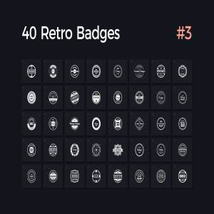 40枚复古徽章Logo模板 Vol. 3 40 Retro Badges Vol. 3插图1