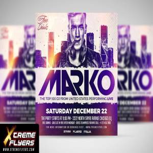 DJ音乐派对俱乐部海报传单设计模板