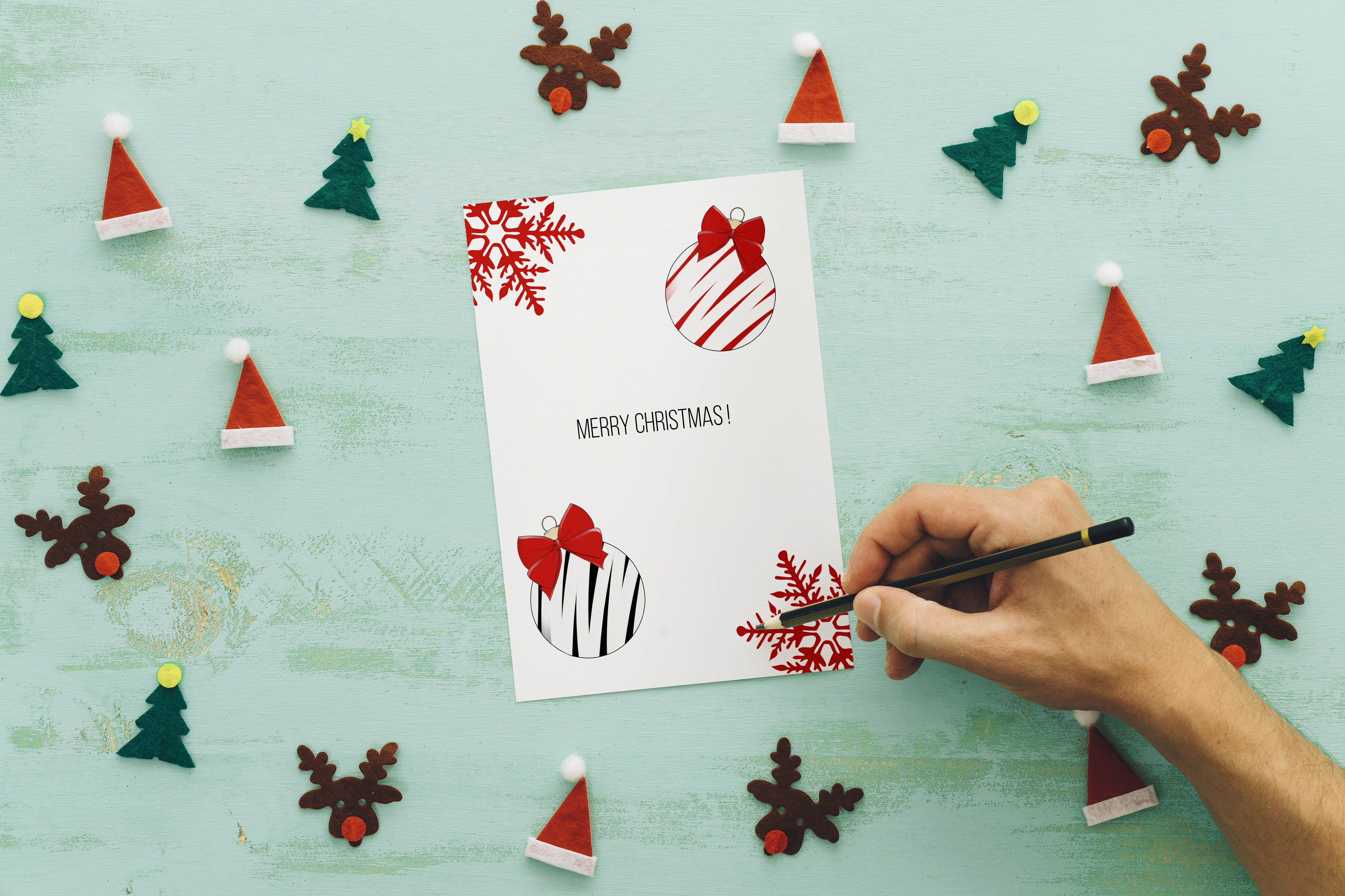 手绘新年和圣诞节剪贴画