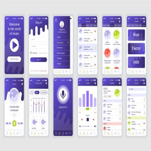 云音乐APP用户交互界面设计UI套件 Music Mobile App UX and UI Kit