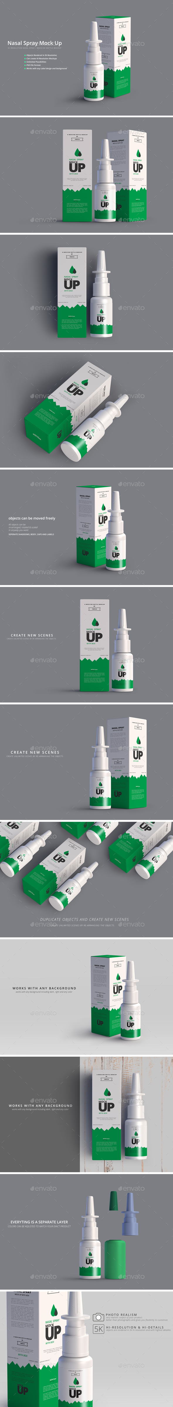 鼻腔喷雾剂容器展示样机 Nasal Spray Mock Up [psd]