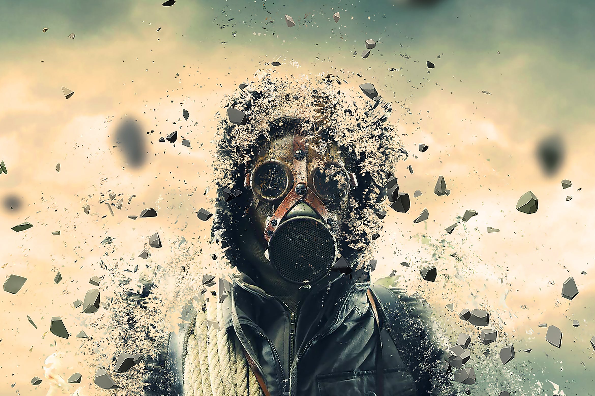 电影科技感的分解粉碎照片特效PS动作 Explode And Shatter Photoshop Action