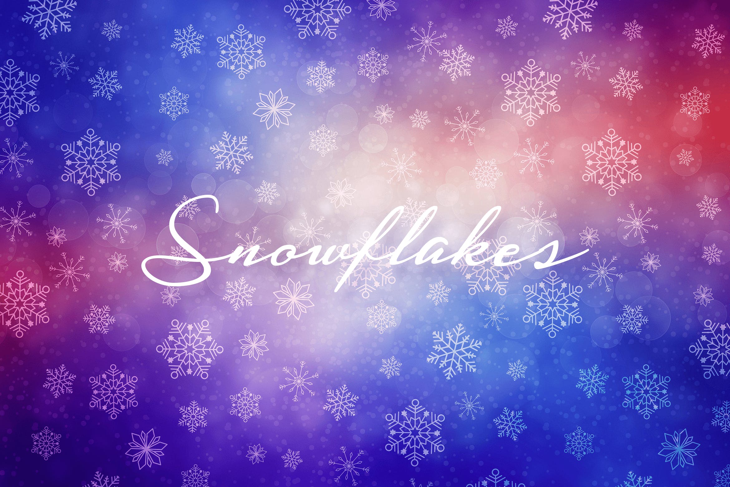 冬季雪花图案高清背景图素材 Winter Snowflakes Backgrounds