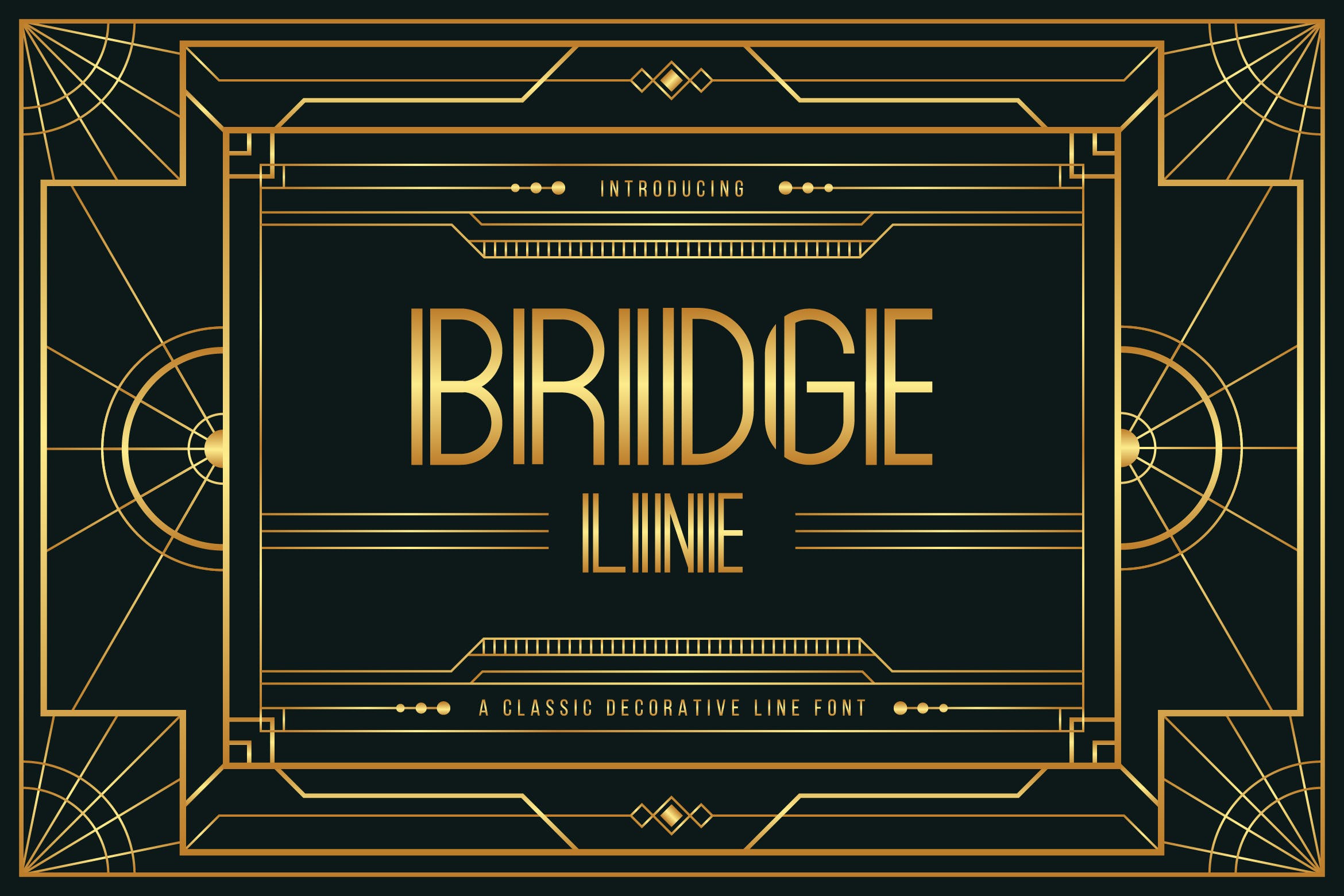 复古几何风格装饰艺术设计字体 Bridge Line – Art Deco Display Typeface