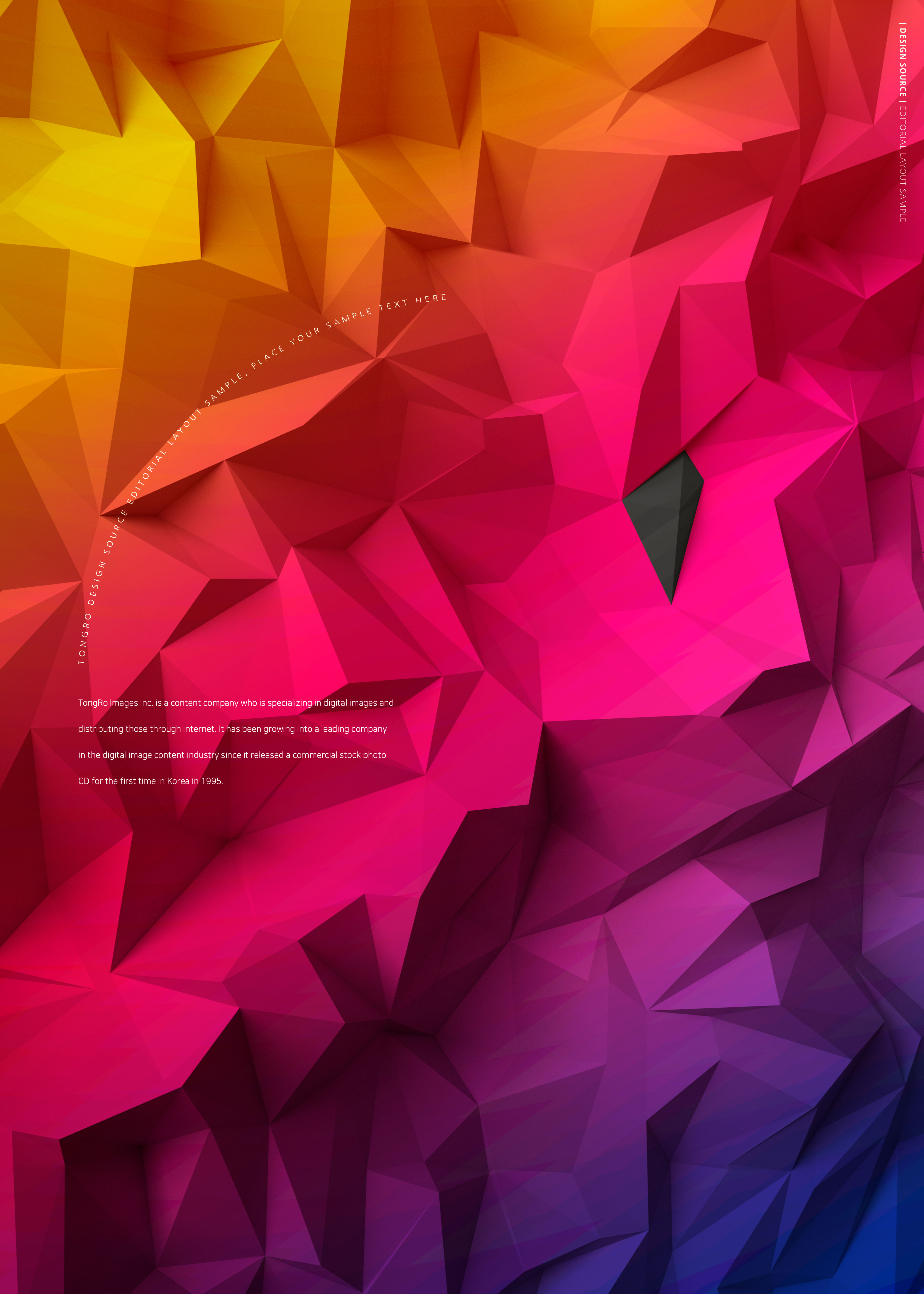 炫彩渐变几何三角形海报模板psd素材