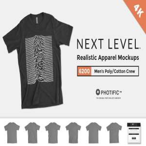 棉织男士T恤样机模板 Next Level 6200 Poly/Cotton Crew