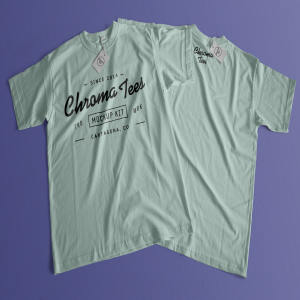 T恤设计正反面平铺叠放样机02 T-Shirt With Back Mockup 02