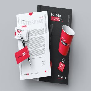 企业VI视觉设计办公用品预览样机模板 Stationery Branding Mock-Up Template