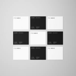 企业名片设计等距网格效果图样机 Uniform Overhead Business Cards Mockup