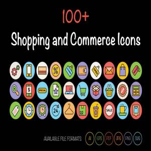 100+购物&社区主题图标素材 100+ Shopping and Commerce Icons
