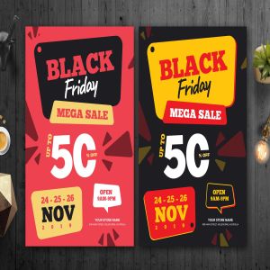 黑色星期五店铺促销广告海报传单设计模板03 Black Friday Flyer Template 03