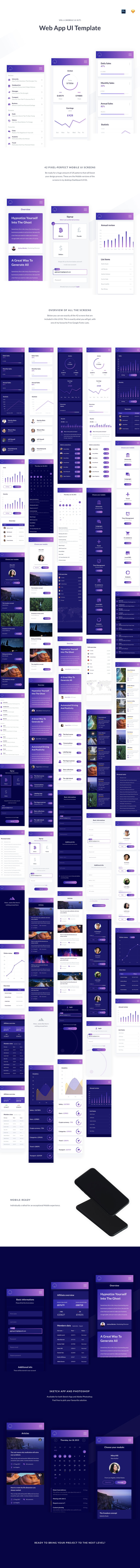 一流设计素材网下午茶：移动WEB APP H5网页模板下载[PSD,Sketch]