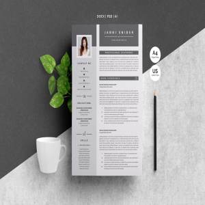 两列式简约个人简历模板 Word Resume Template