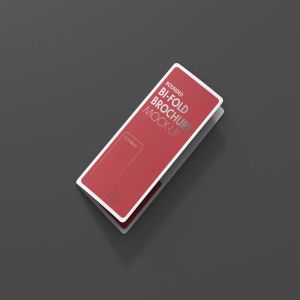 圆角折页小册传单设计样机模板 DL Bi-Fold Brochure Mock-Up – Round Corner