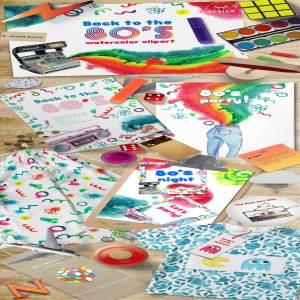 80后复古物品的水彩风格素材合辑下载[psd,png]