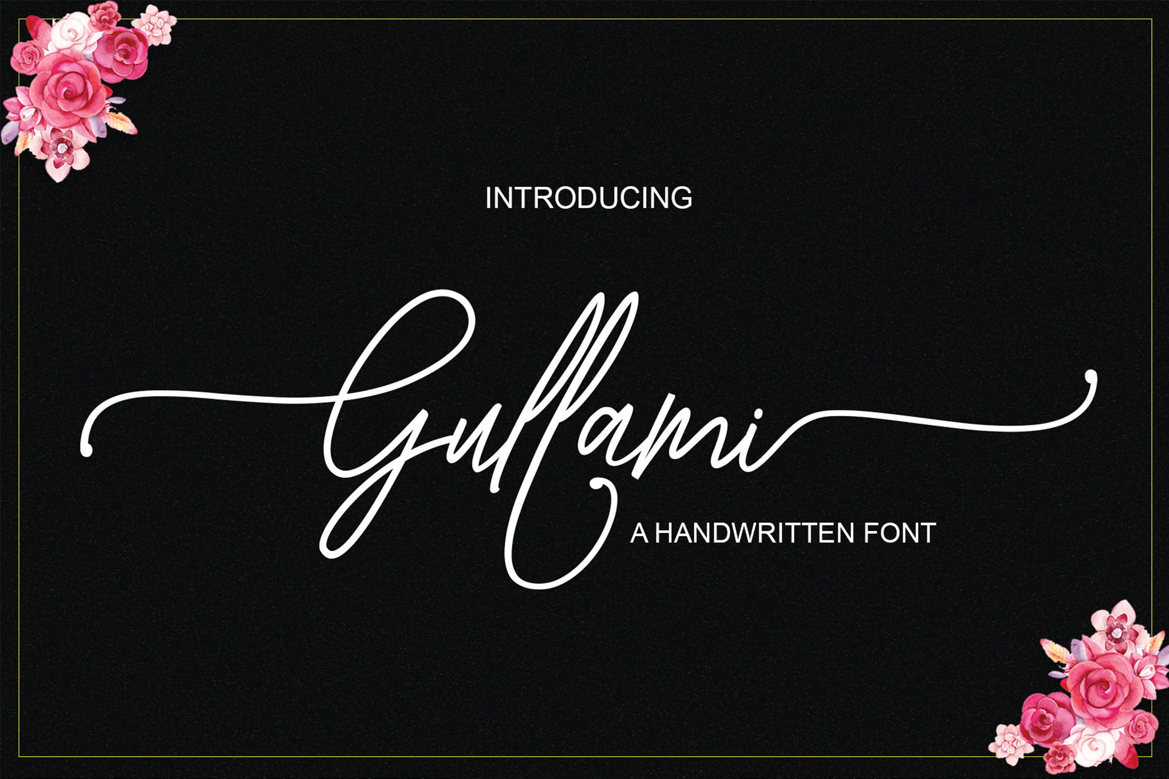 现代创意艺术书法字体英文连体字体下载 Gullami Script