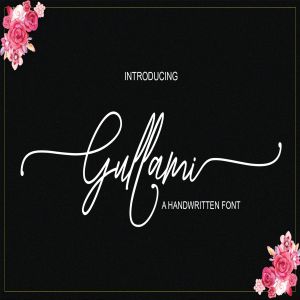 现代创意艺术书法字体英文连体字体下载 Gullami Script