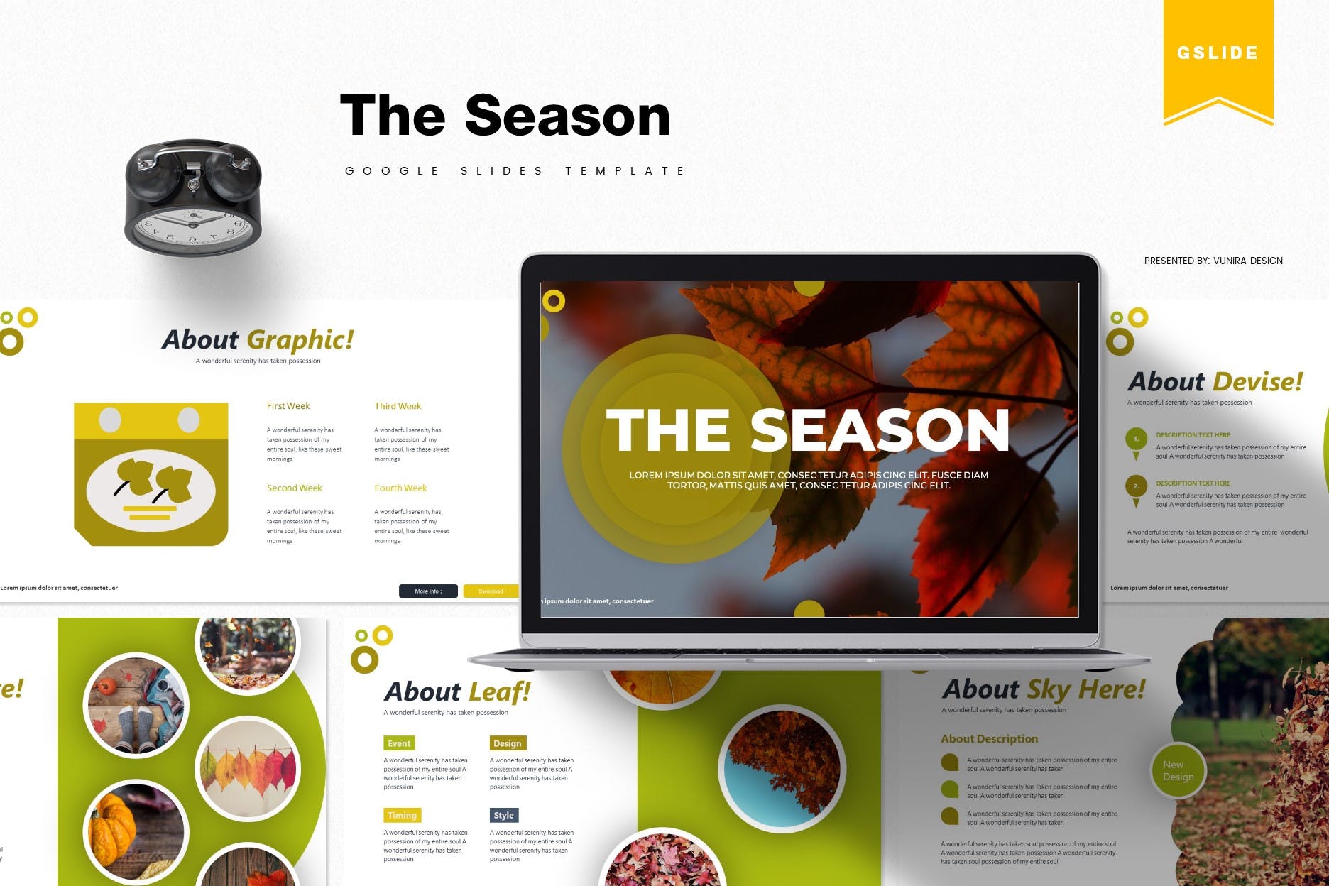 季节气候研究报告谷歌幻灯片模板 The Season | Google Slides Template