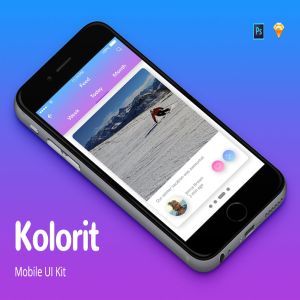 时尚社交应用 UI 套件 Kolorit Mobile UI Kit