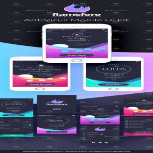鲜有的移动安全应用 UI 套件 Flamsfere – Mobile Antivirus App Ui kit