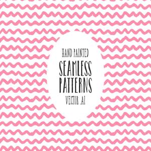 手绘线条/形状无缝矢量图案 Hand Painted Seamless Vector Patterns