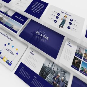 石油天然气企业/行业分析报告PPT模板素材 Oil and Gas Powerpoint Template