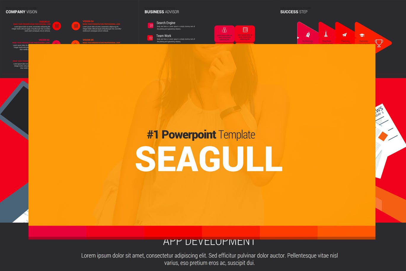 企业市场规划/业务介绍谷歌幻灯片模板 SEAGULL Google Slides