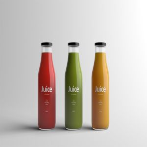 果汁玻璃瓶外观设计样机模板 Juice Bottle Packaging Mock-Up