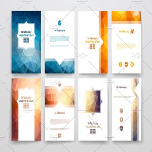 美国“总统日”节日活动小册子模板 Valentine’s Day Brochures