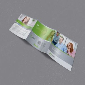 科技公司简介三折页宣传册设计模板 Ideas Square Trifold