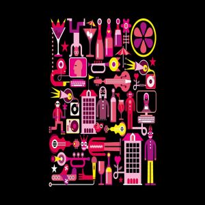 音乐夏夜矢量艺术插画设计素材 Music Summer Night vector artwork