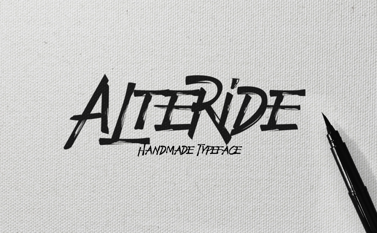 软刷画笔英文手写字体 Alteride PenBrush Typeface