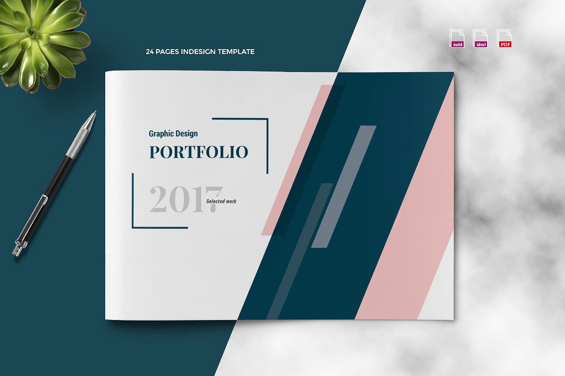 24P高端优雅的手册画册楼书设计模板