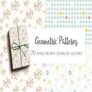 手绘几何图案背景素材 Hand Drawn Geometric Patterns