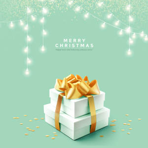 浪漫简约风格圣诞礼品海报psd素材