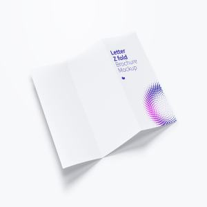 三折页设计传单版式效果图样机02 Letter Z Fold Brochure Mockup 02