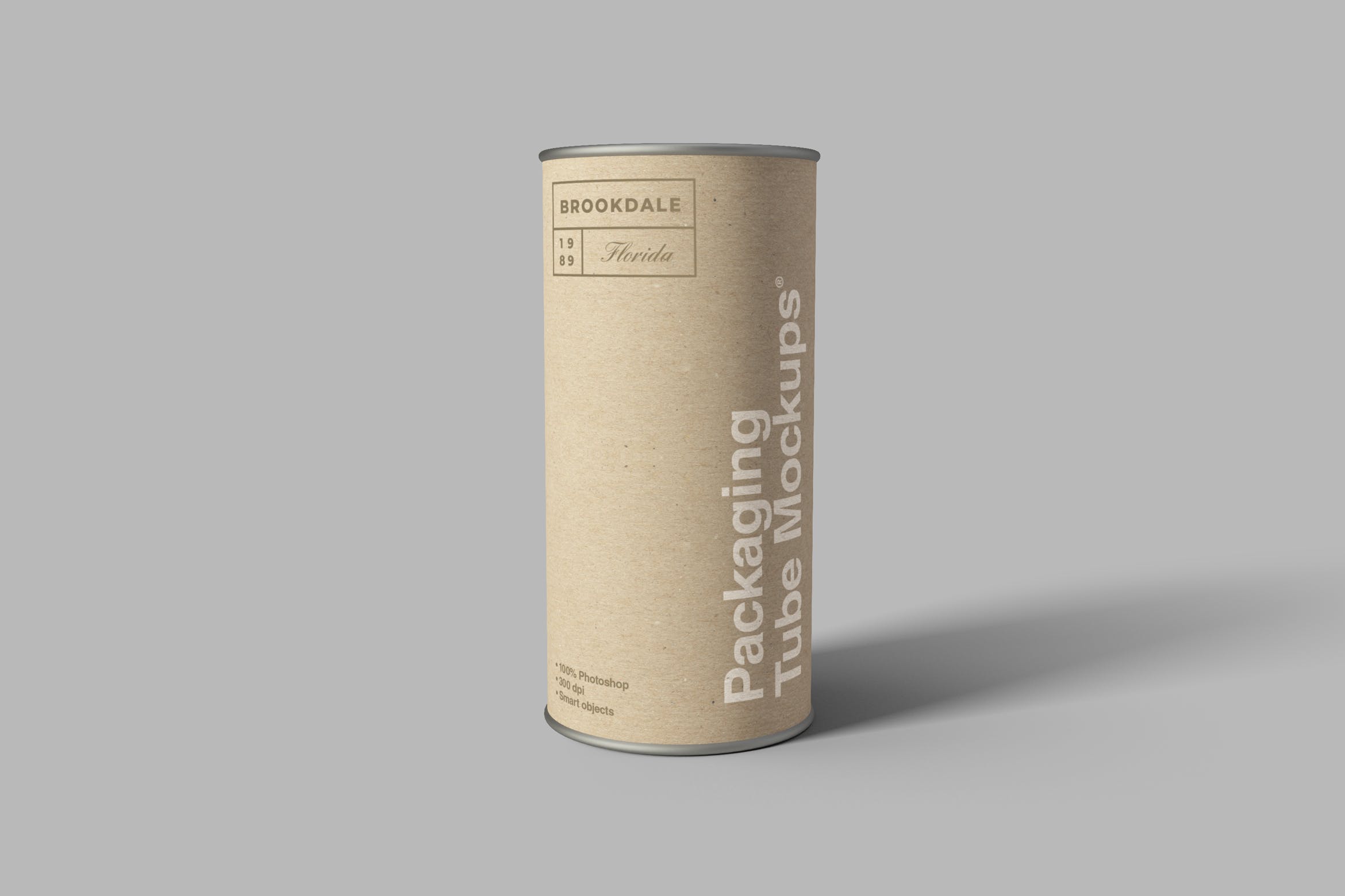 牛皮纸圆筒包装盒圆罐包装外观设计样机模板 Packaging Tube Mockups