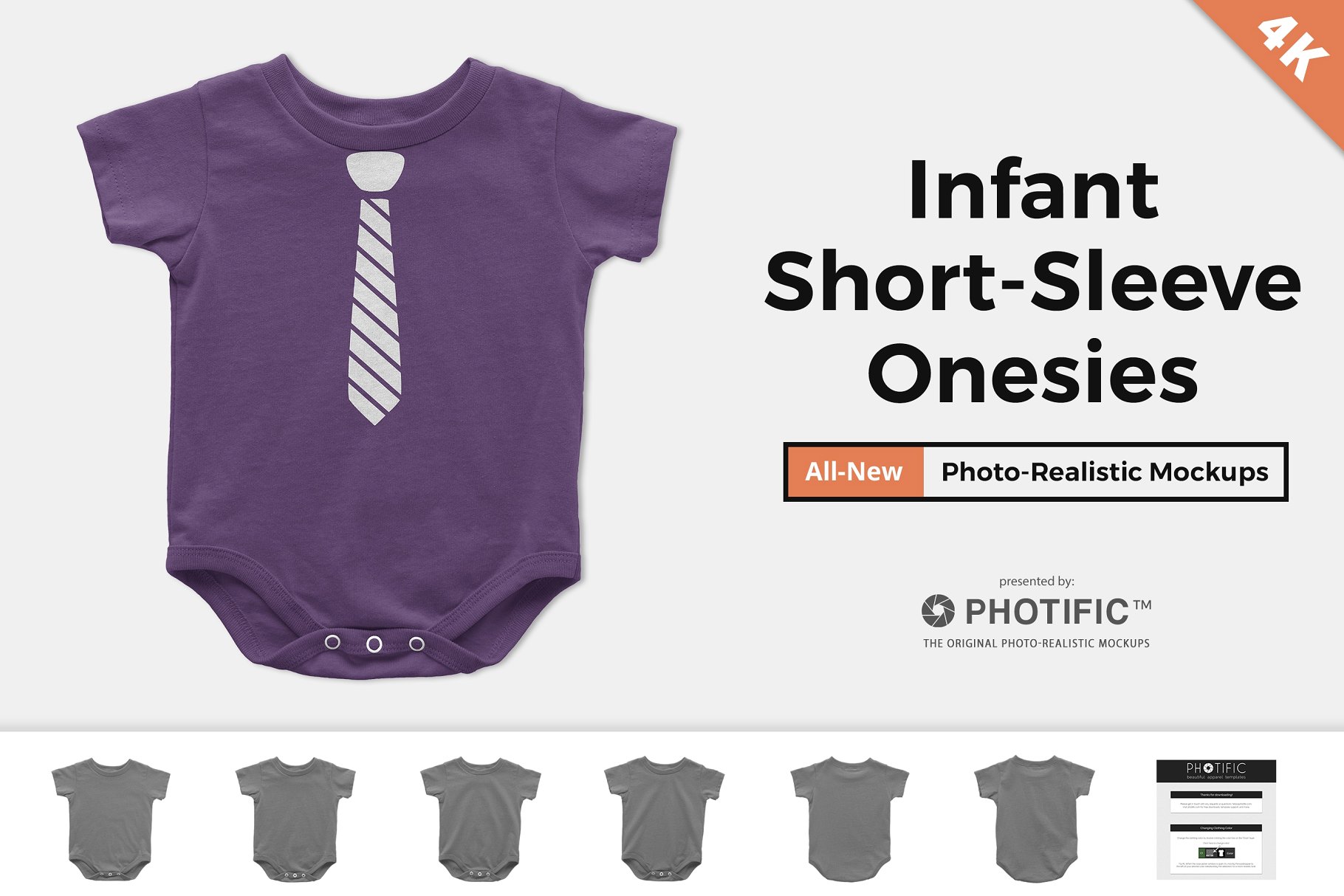 幼童短袖连体衣样机 Infant Short Sleeve Onesie Mockups