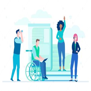 公司职员扁平设计风格人物形象矢量插画 Business colleagues – flat design illustration