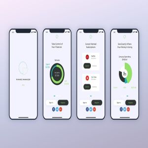 财务钱包手机APP应用UI设计套件 Launch Screens Walkthroughs Finance Mobile UI – FP