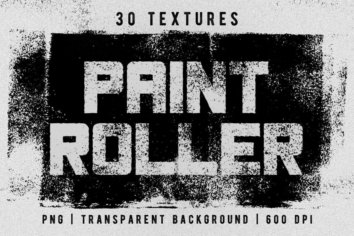 30款高品质墨水油漆滚筒纹理套装 Set of 30 Paint Roller Textures