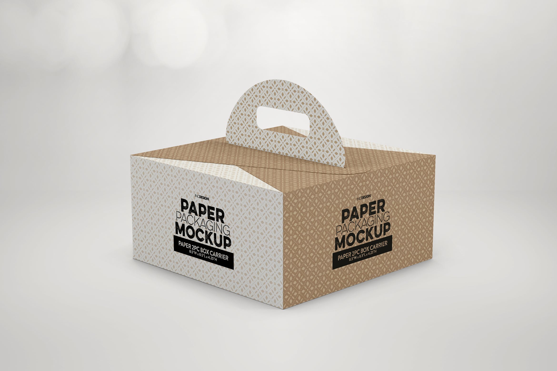 2件装纸盒包装设计样机模板 2pc PaperBox Carrier PackagingMockup