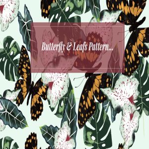 蝴蝶＆落叶高清图案纹理素材 Butterfly & Leafs Pattern