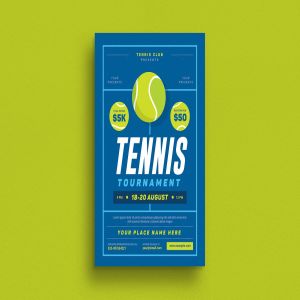 网球比赛活动预告海报设计模板 Tennis Tournament Event Flyer
