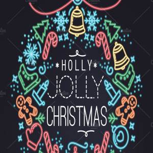 圣诞节扁平风格符号插画 Christmas Flat Symbols