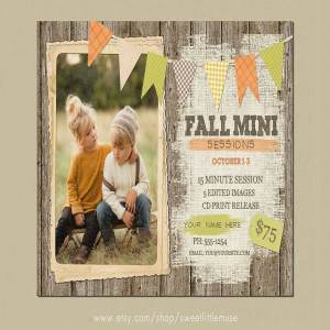 秋季乡村风迷你营销小册子模板 Fall Mini Session Template