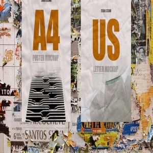 海报街头张贴效果样机模板 Street Art: Paper Poster Mockups