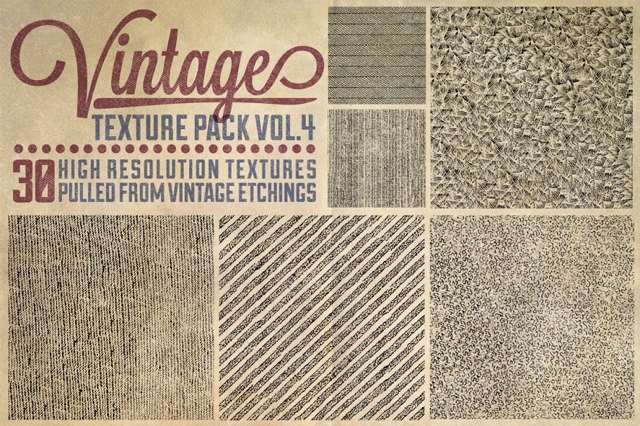 19世纪复古布纹纹理素材 Vintage Texture Pack Vol. 4